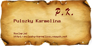 Pulszky Karmelina névjegykártya